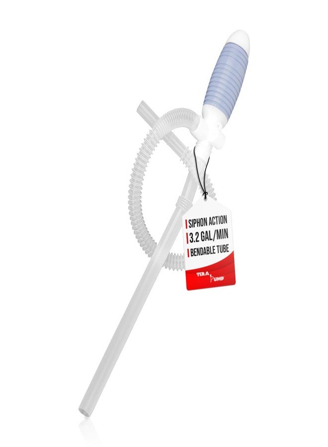 TERA PUMP TRDP15 Heavy Duty Manual Fuel Transfer Pump Siphon, Fast Flow 3.2 GPM, Flexible Suction Tube, Hand Siphon Pump for Gasoline, Diesel, Light Oils, Kerosene, Non-Potable Water, and More - Image 1